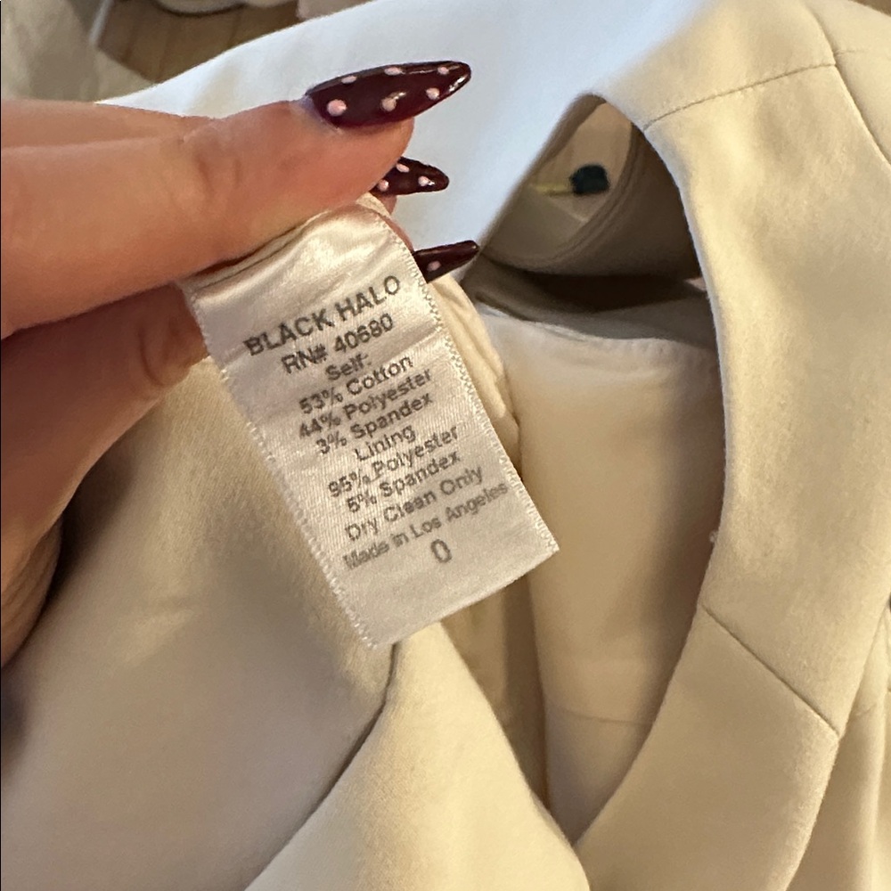 Black Halo Cream Cap Sleeve Midi Dress - Picture 7 of 7